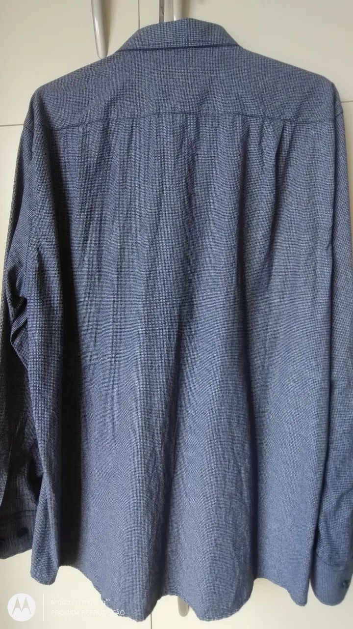 Camisa Social Masculina Public House Azul - Foto 2