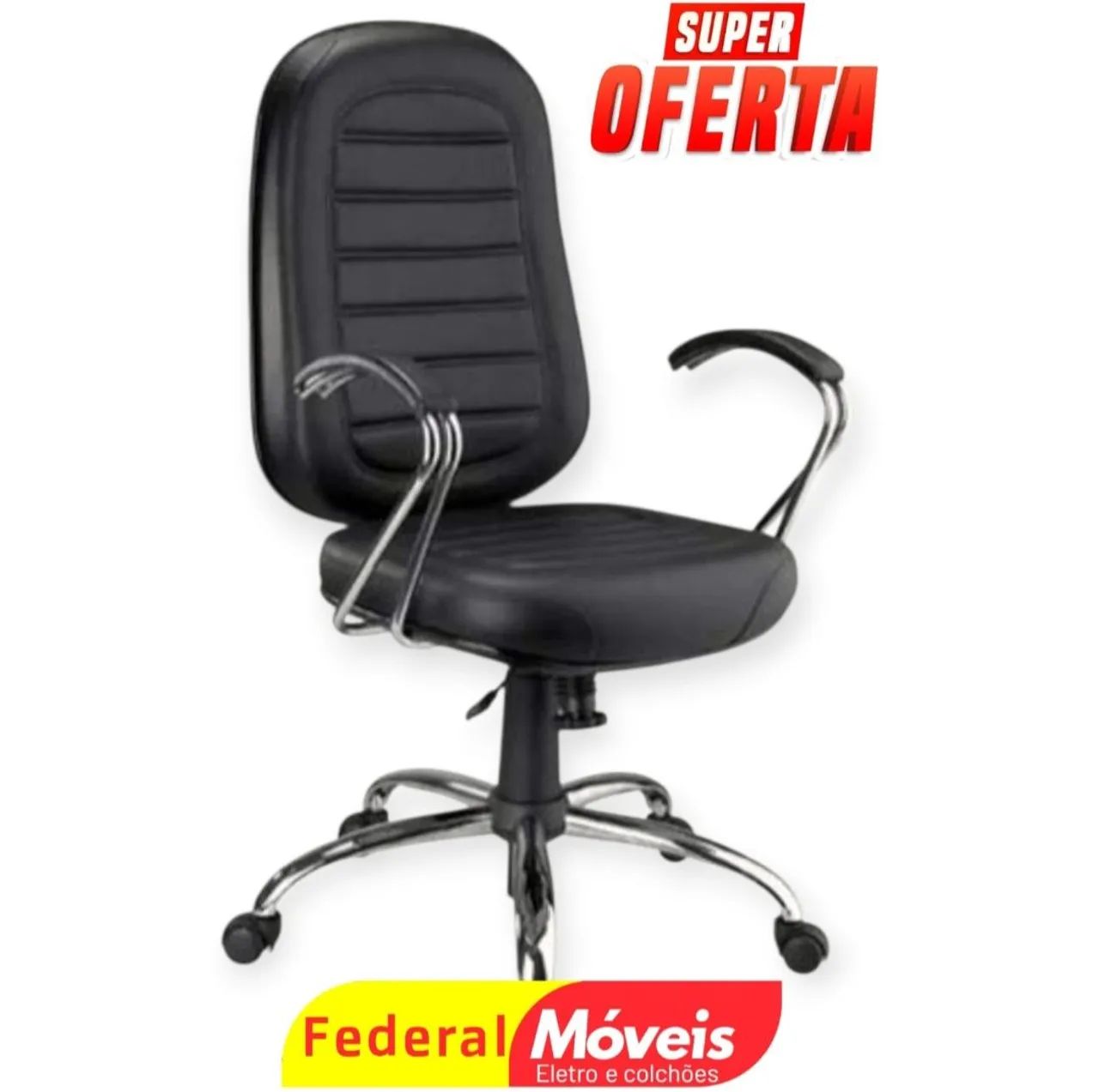 Cadeira Presidente Baixa Cromada - Conforto e Estilo para Escritório