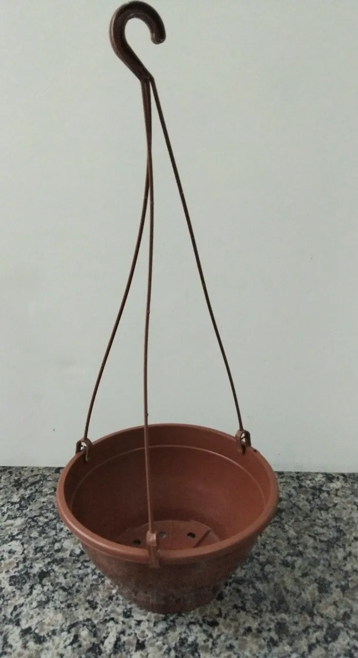 Vaso de planta para pendurar Marrom Semi Novo - Cuia Diâmetro 22cm Ideal para Pendentes