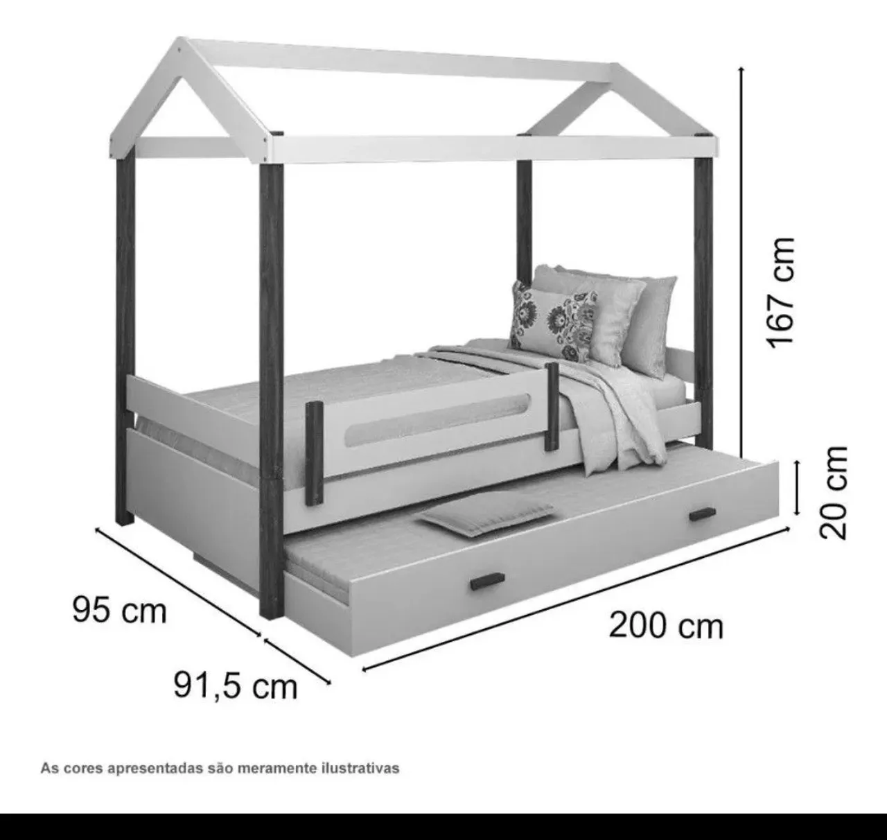 Cama Casinha com Cama Auxiliar - Design Moderno