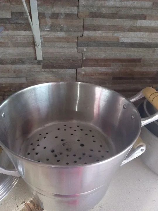 Cuscuzeira e vaporizador alumínio batido  - Foto 2