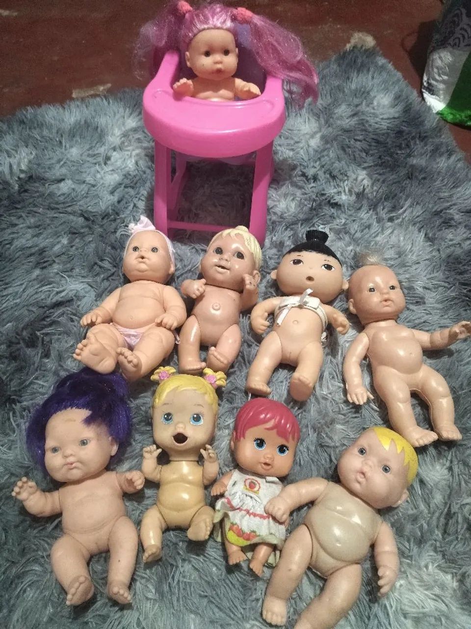 Lote de bonecas borracha pequenas