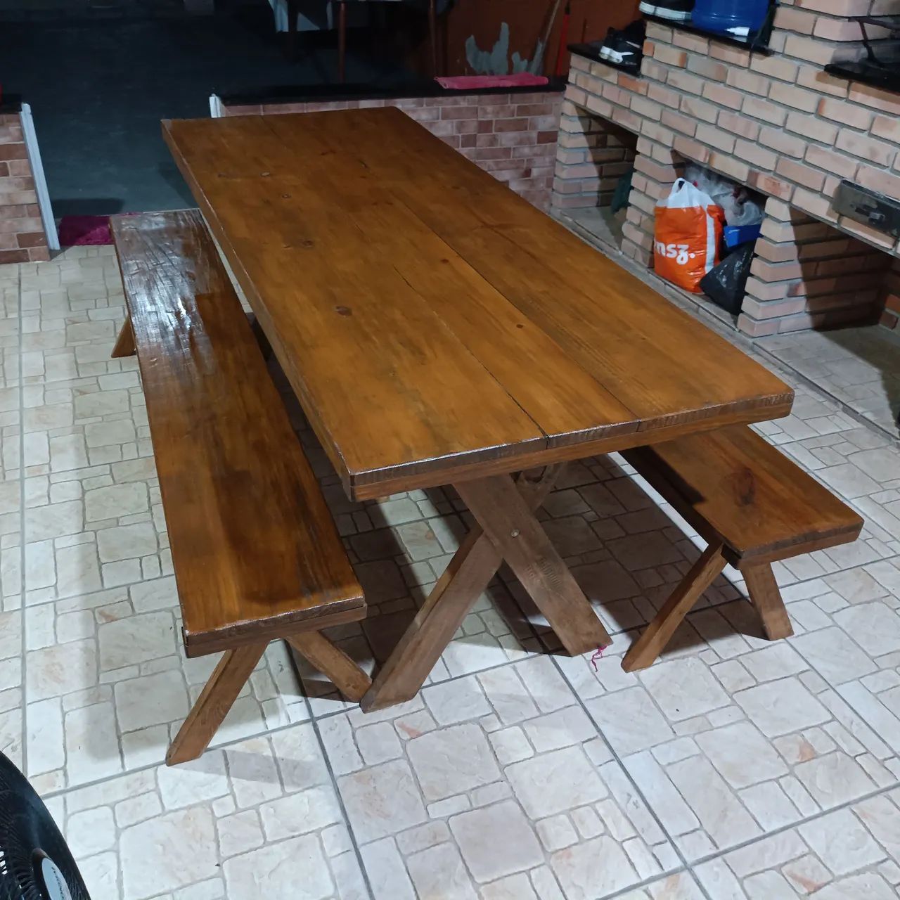 Mesa nova rústica para área de churrasco área gourmet  - Foto 4