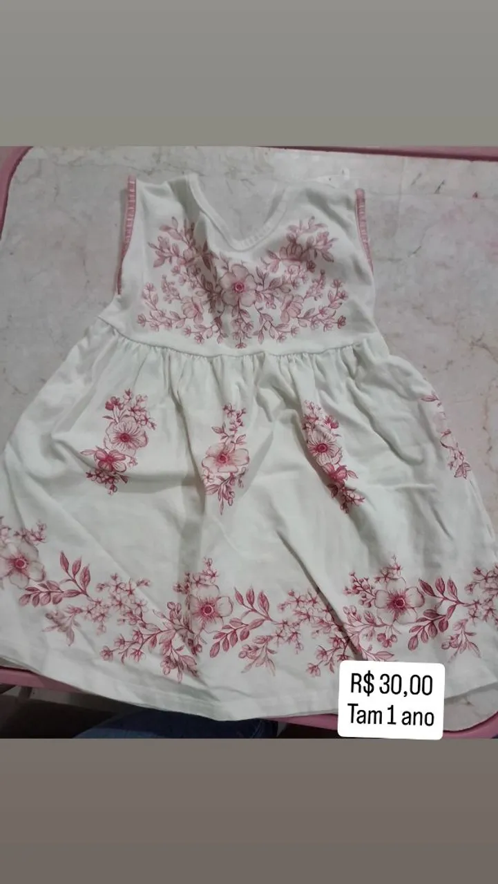 Vestido infantil floral 1 ano