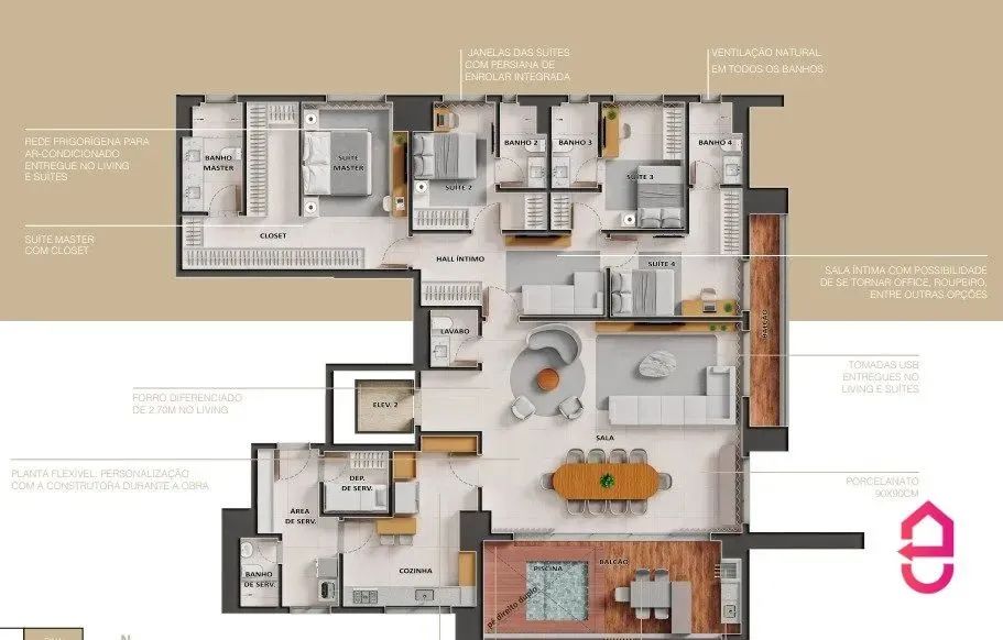 Apartamento 4 quartos à venda - Setor Marista, Goiânia - GO