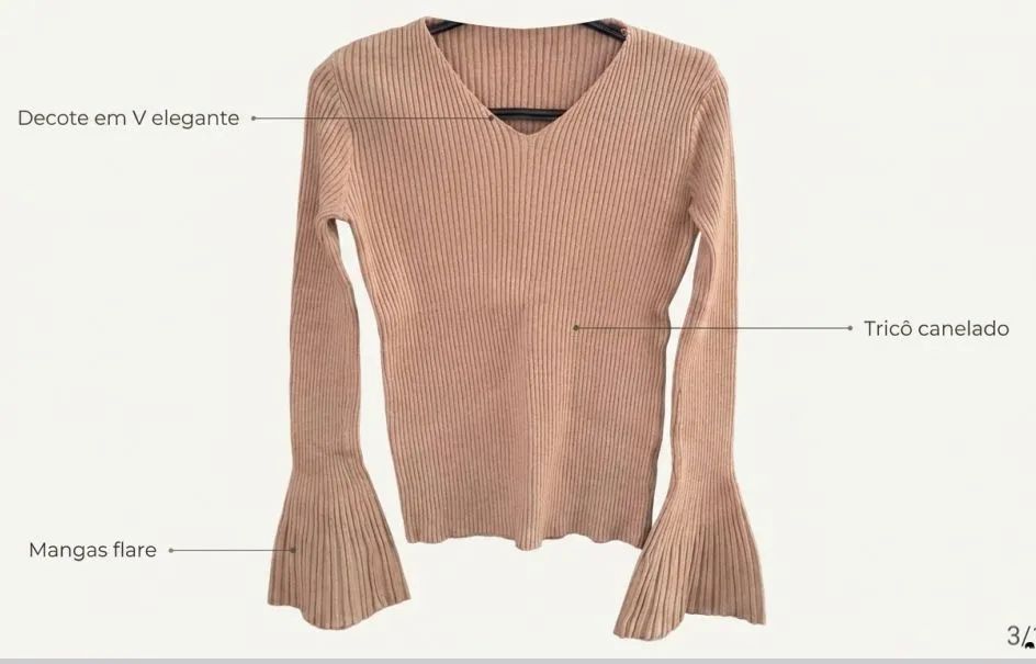 Blusa Canelada Bege