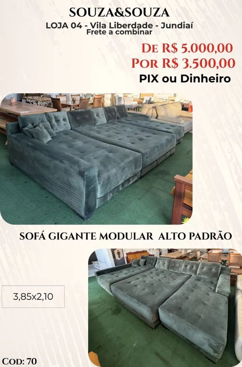 Sofá Gigante fixo verde seminovo