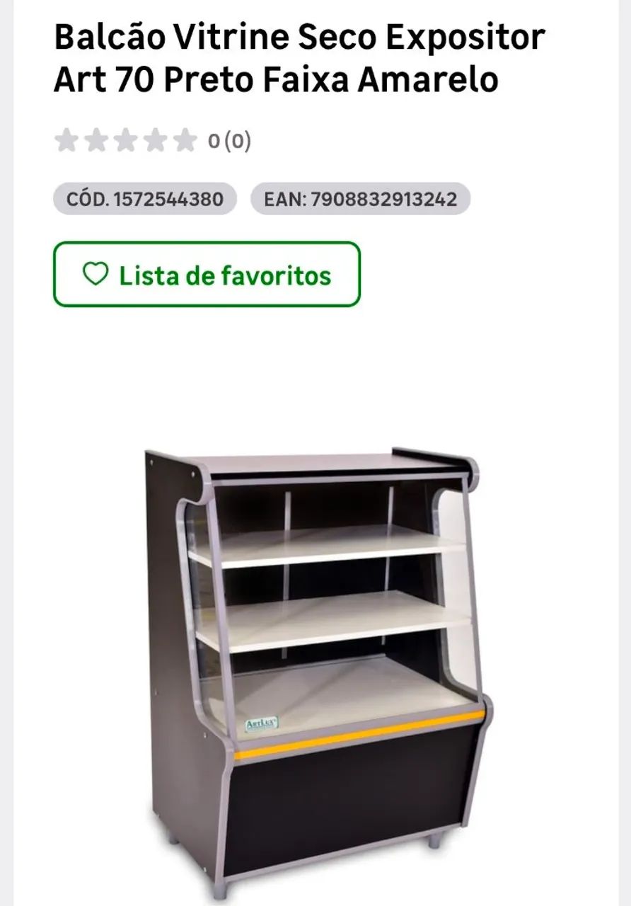 Balcao vitrine seco Espositor 