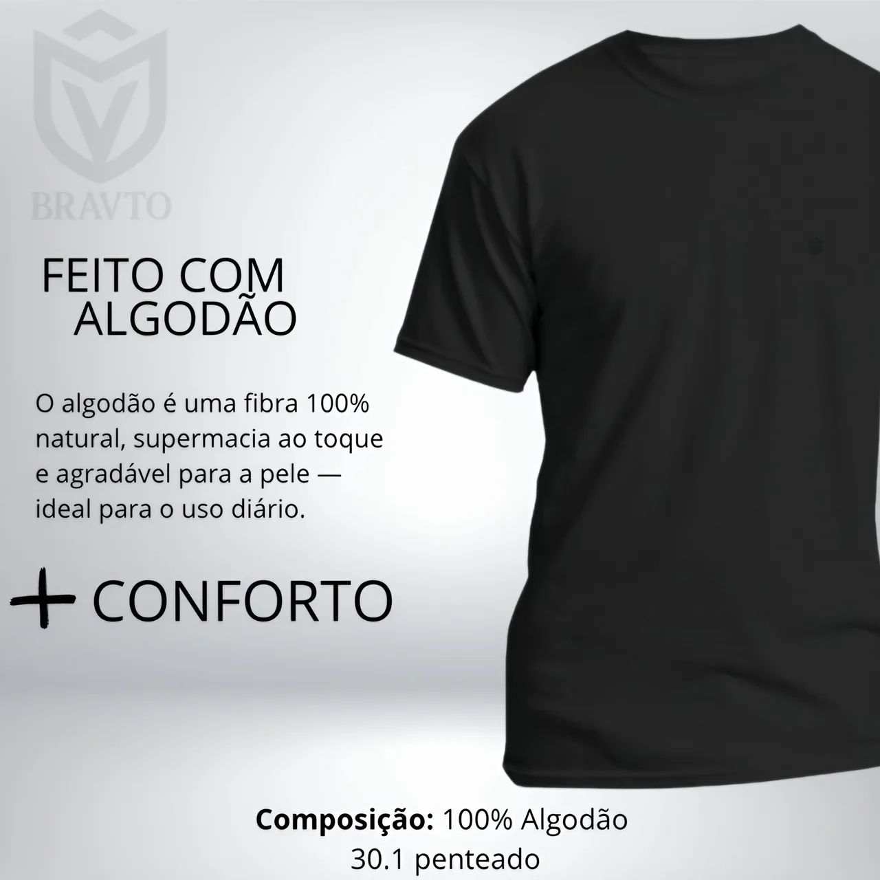 Camiseta BRAVTO ORIGINAL Slim Preta - Foto 2