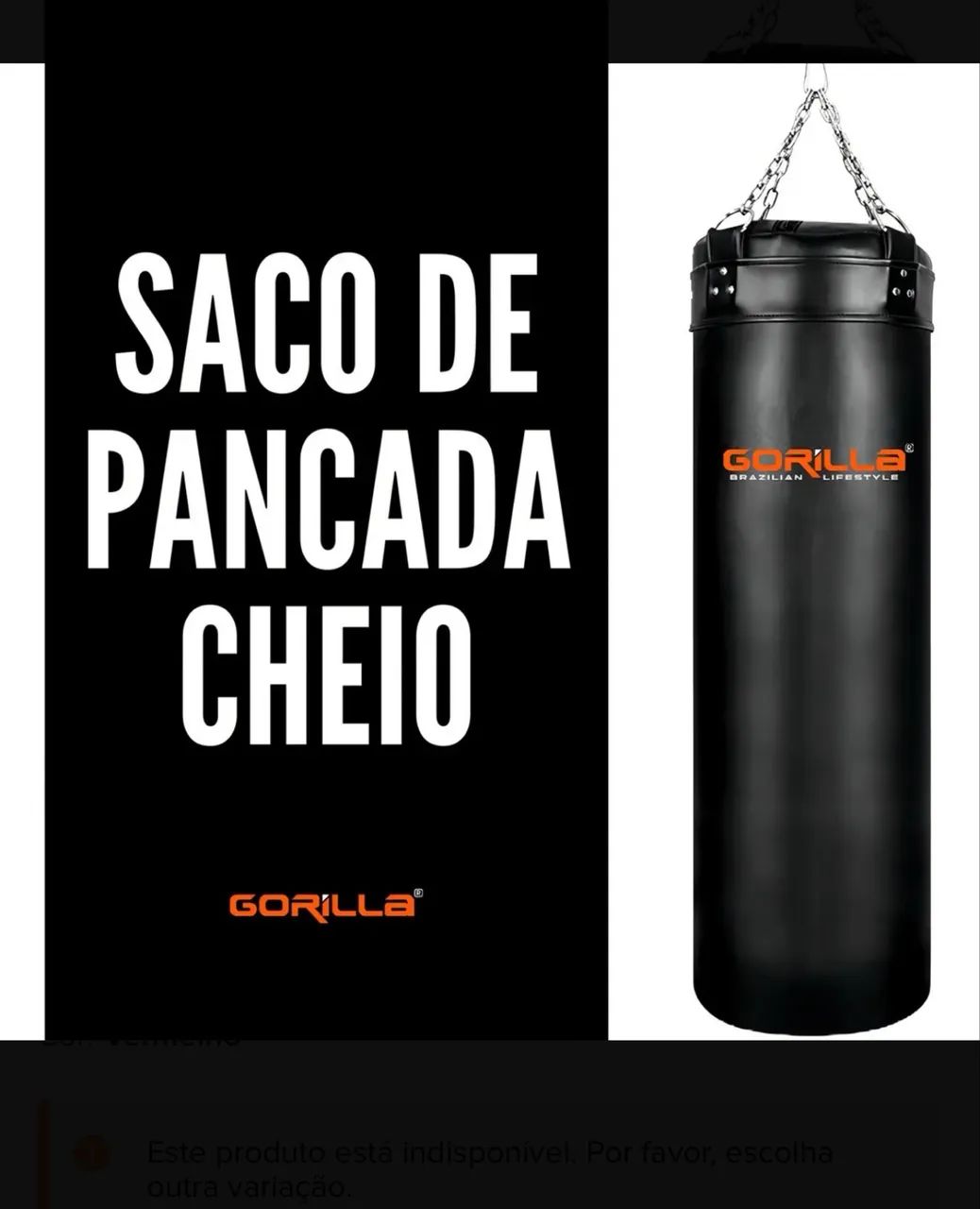 Saco De Pancada 120 Cm Gorilla