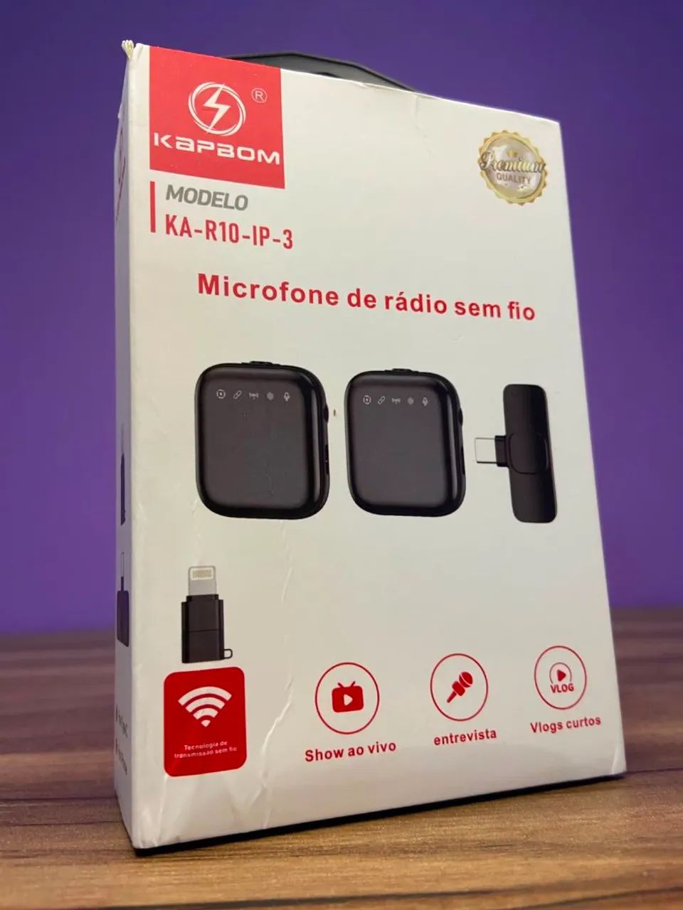 Microfone de Lapela sem Fio Ka-R10-Ip-3 Kapbom - Foto 4