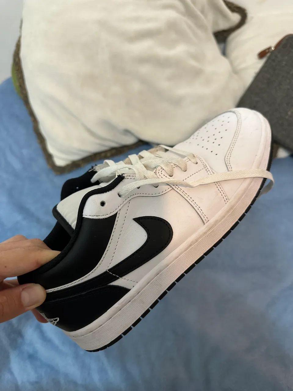 Nike Air Jordan 1 Low ブラック/ホワイト　２８㎝　used Air Jordan 1 Low White Black Panda (BR 42/ US 10) - Calçados