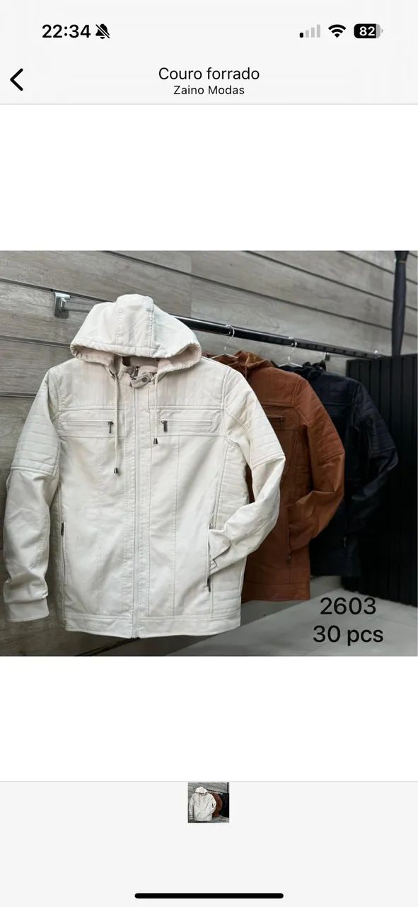Jaqueta de couro Masculina P ao G3