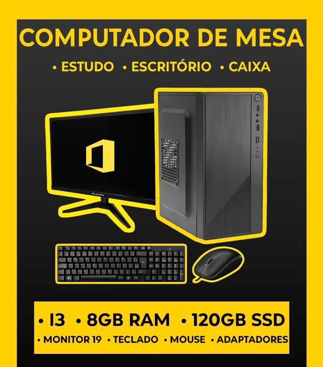 PC COMPLETO NOVO - IDEAL PARA ESTUDOS E ESCRITÓRIO