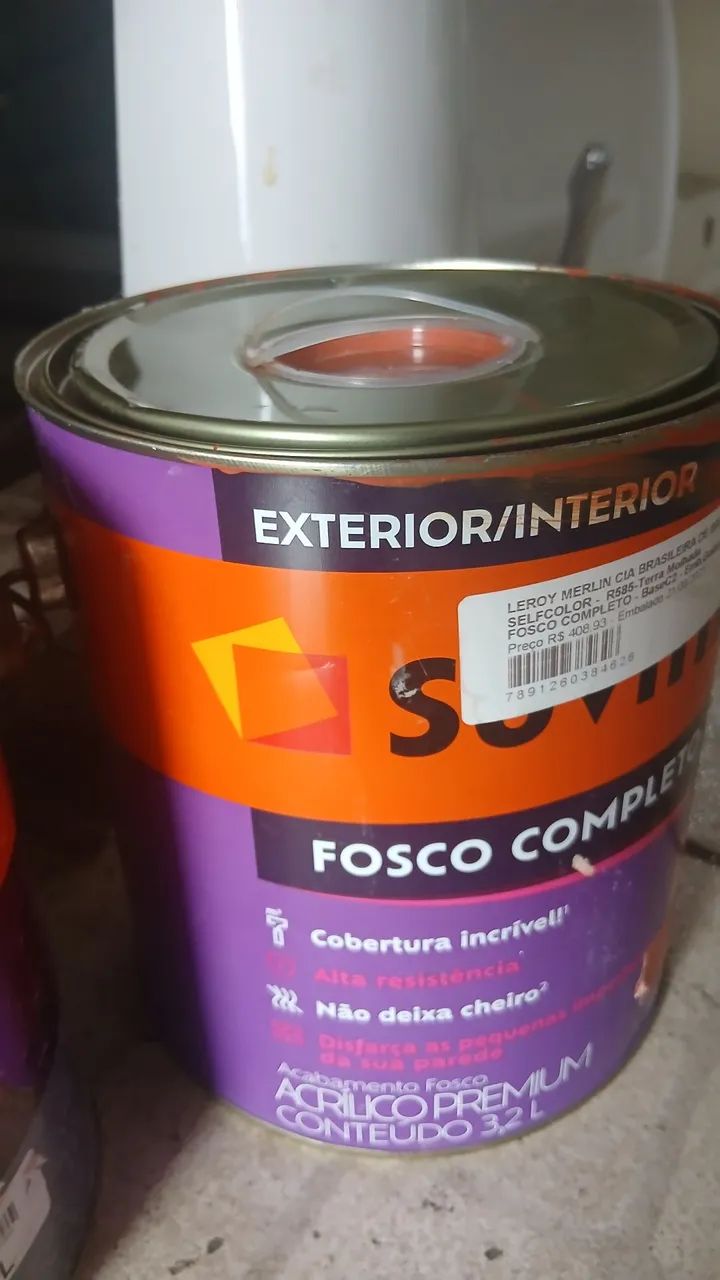 Tinta suvinil galão cheio fosco completo cor: terra molhada