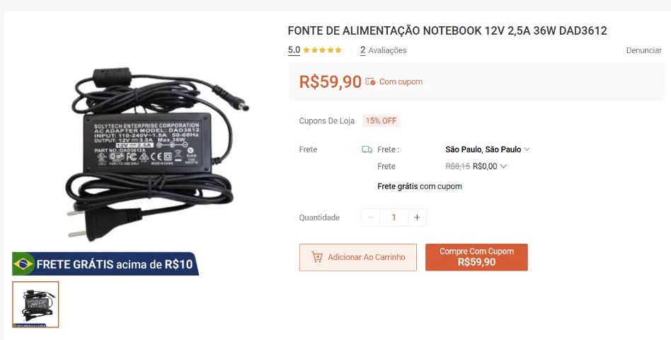 Lote de Fontes 12v e 14v  - Foto 5