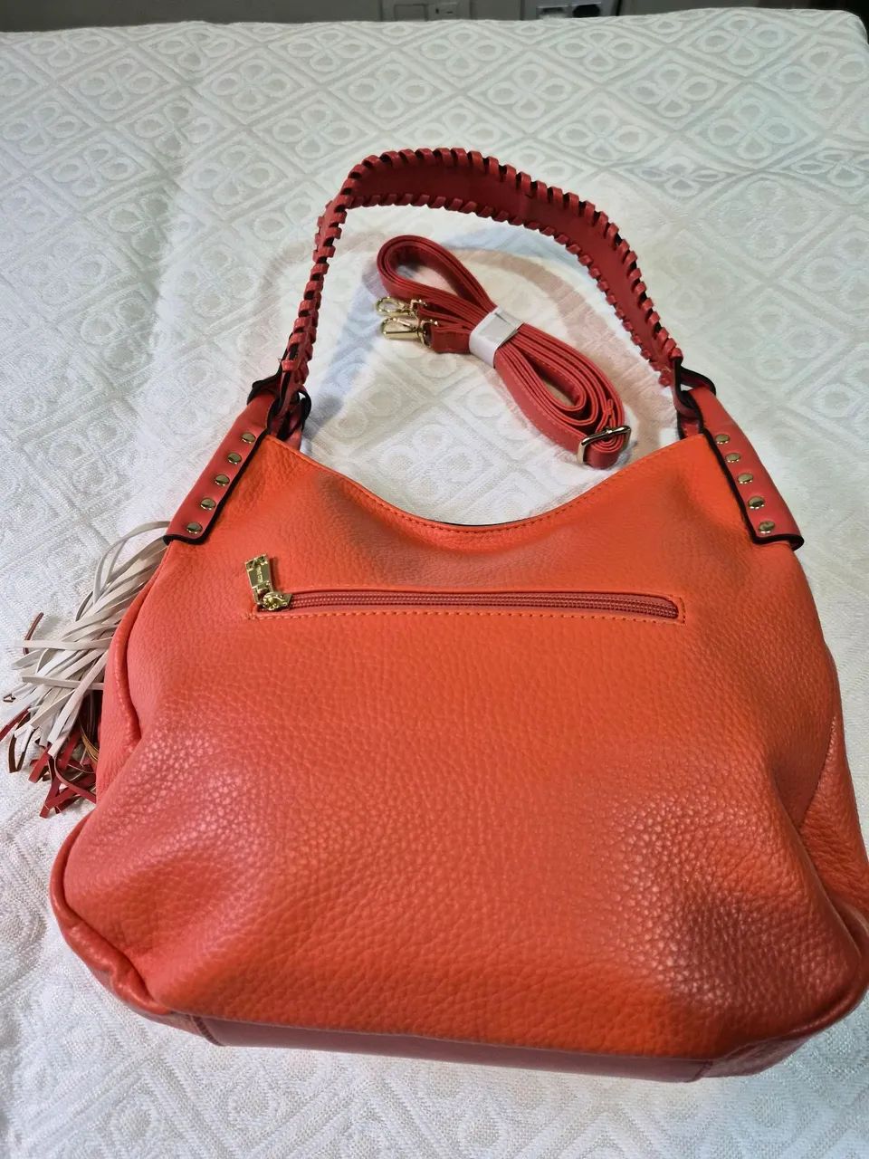Bolsa linda em PU na cor laranja  - Foto 3