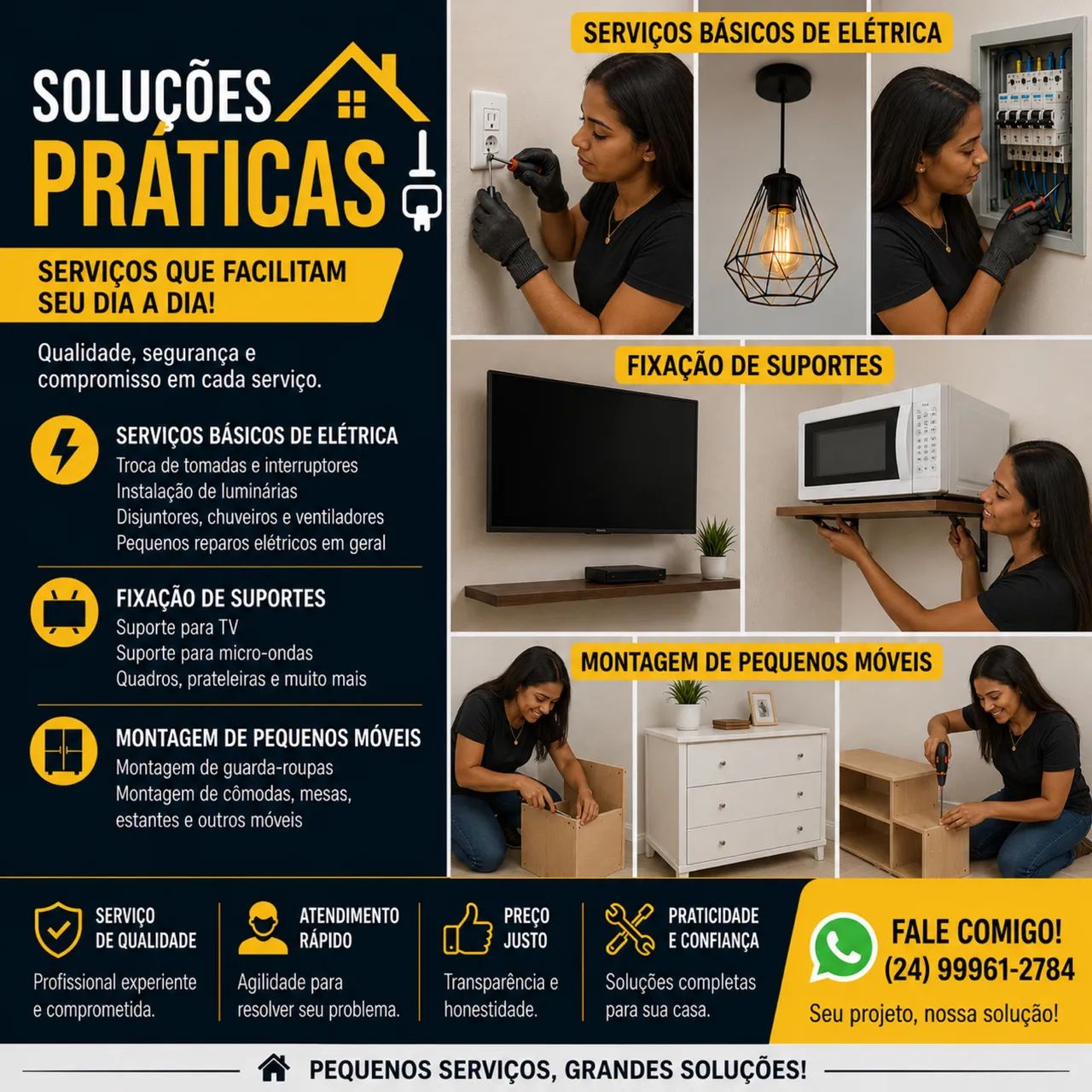 Pequenos serviços eletricos , instalações e montagems 