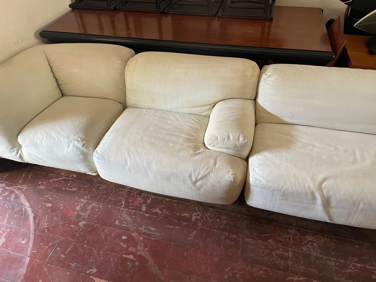 Sofa de linho com três costuras!5 módulos, relíquia!!  - Foto 4