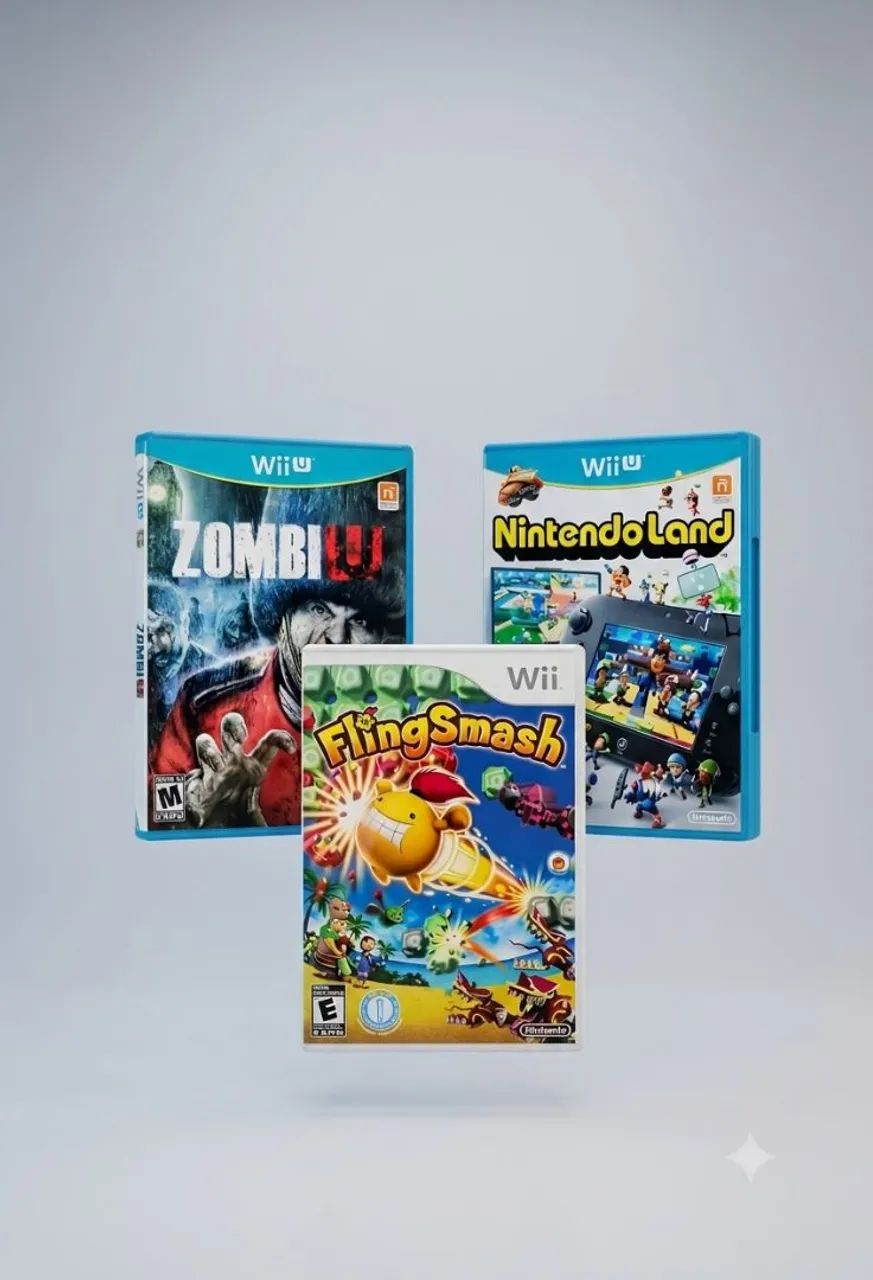 jogos WiiU, Wii - Nntendo Land, Zombies, Fling Smash - Jogos de