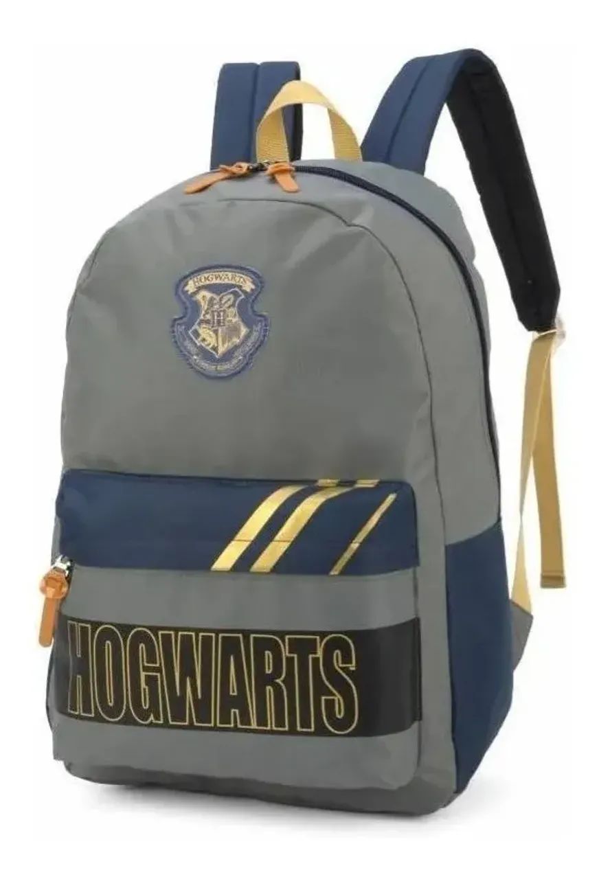 Mochila Juvenil Harry Potter Cinza Luxcel - Foto 4
