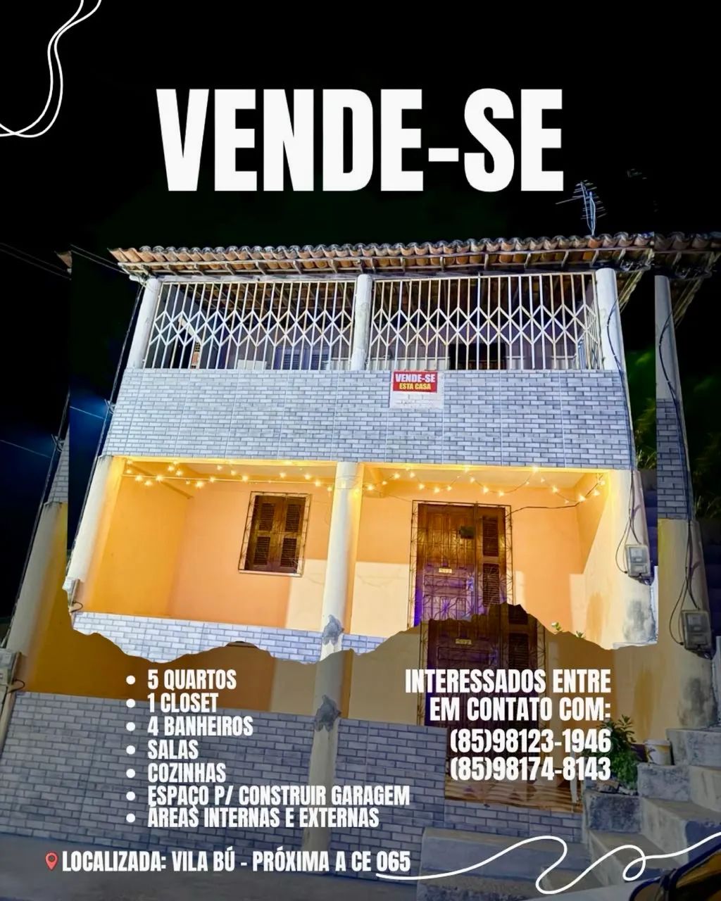 VENDO ESTA CASA - DIVISA DE MARANGUAPE/PALMÁCIA - CE 065 e CE 155