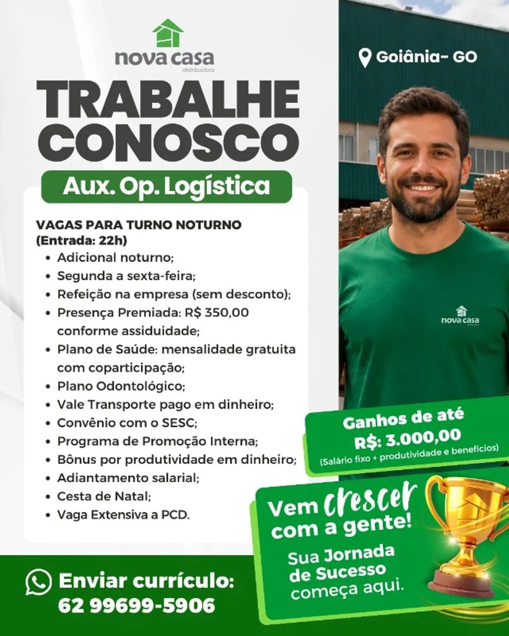 Vaga para logística Goiânia 