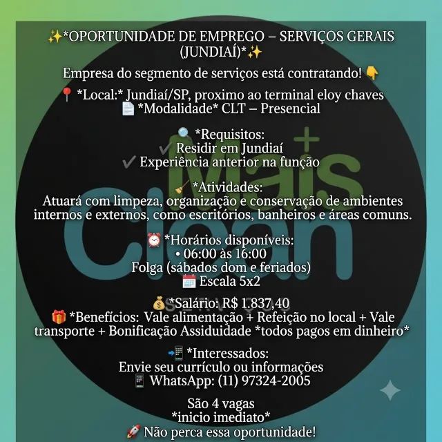 Vaga de emprego *urgente*