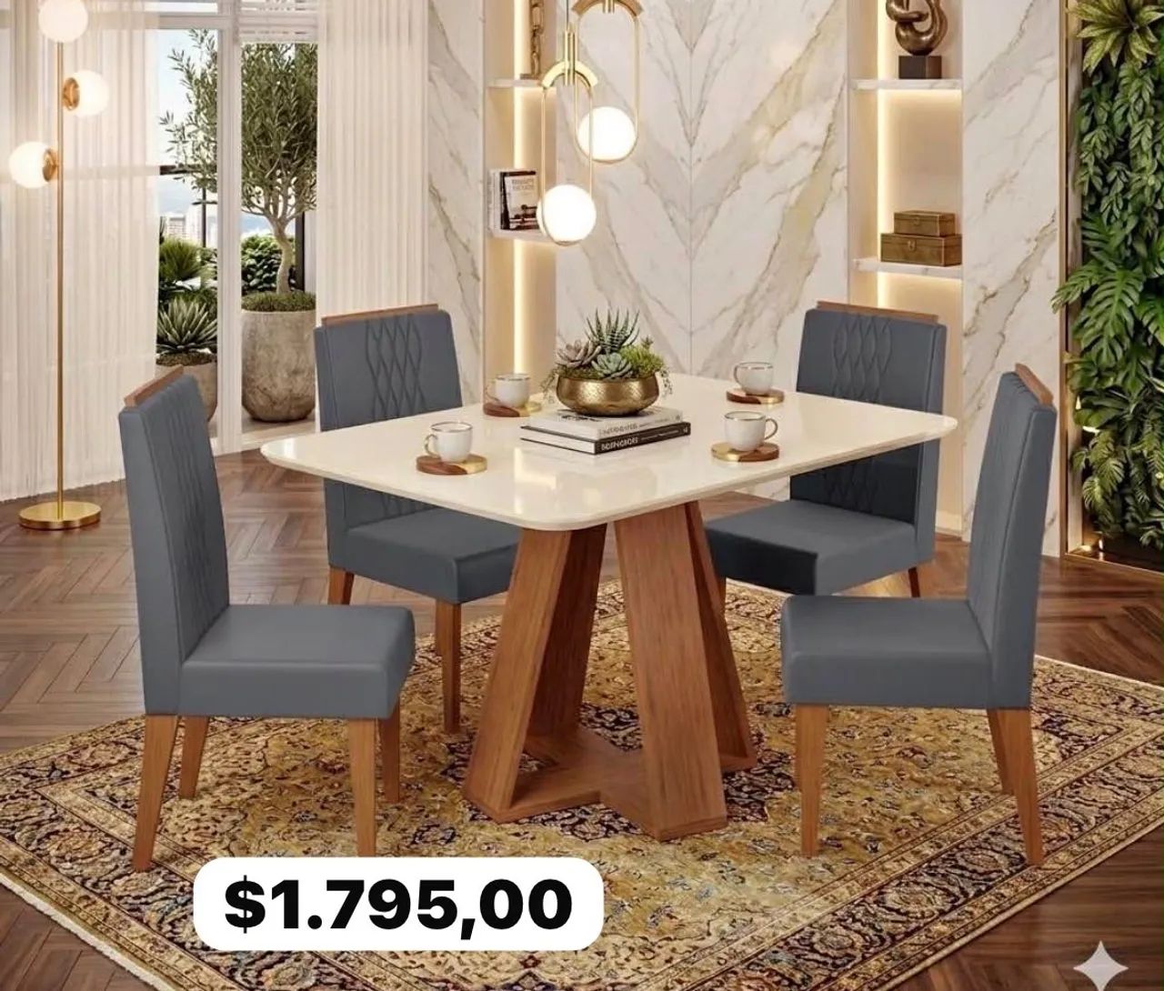 Mesa de jantar com entrega e montagem grátis - Foto 3