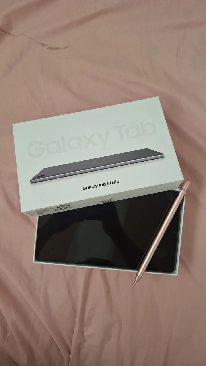 Samsung Galaxy Tab A7 Lite + Caneta Touch + Carregador ?