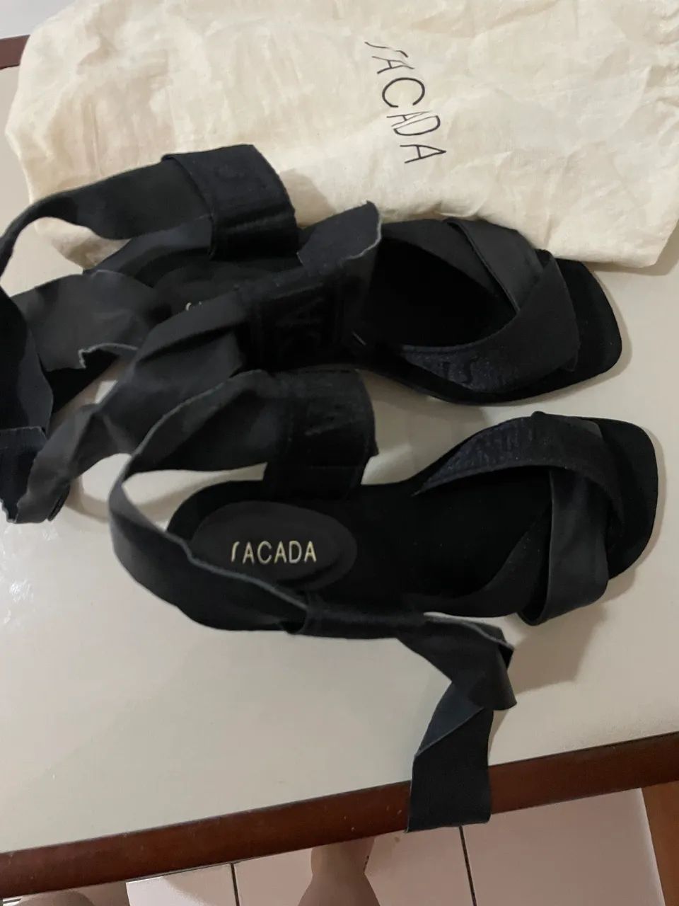 Sandália amarração preta  - Foto 2
