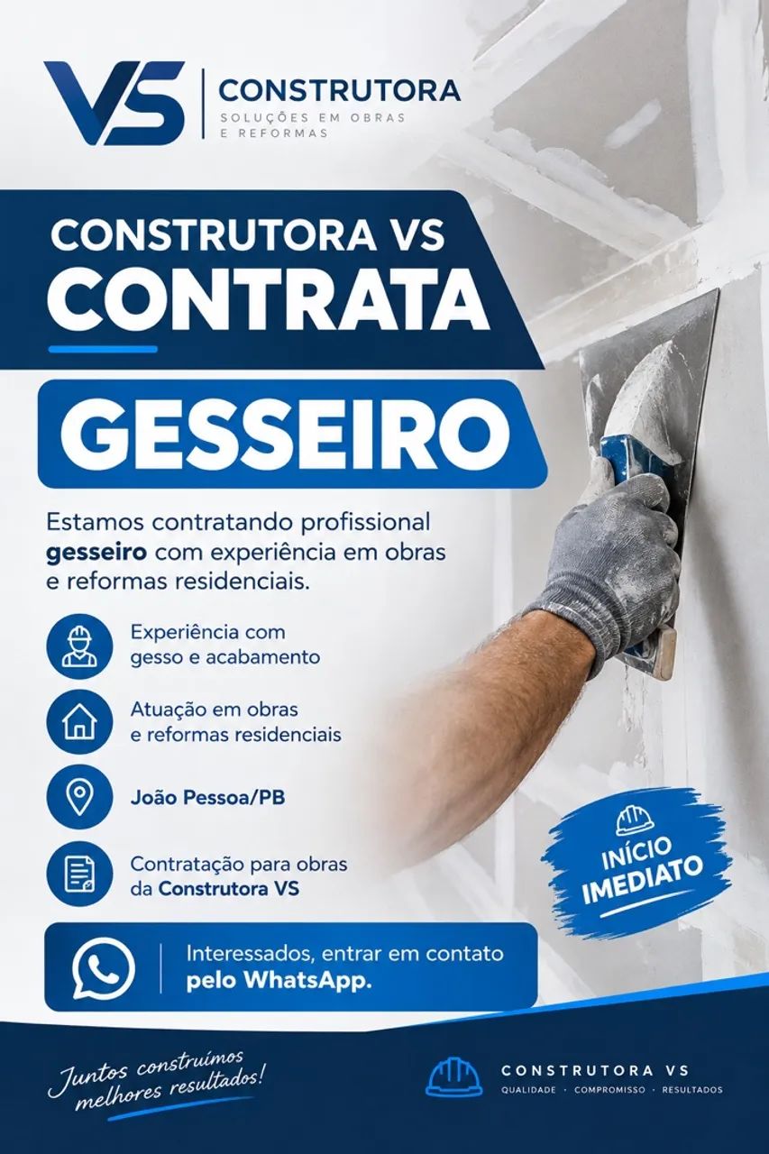 Contrata-se Gesseiro