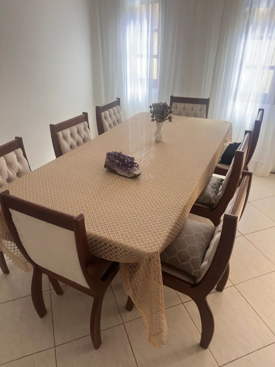 Mesa com 8 cadeiras luxo - Foto 3