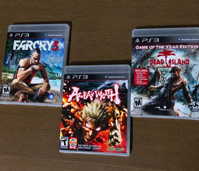 KIT 3 JOGOS ORIGINAIS PARA PS3 - ASURAS WRATH + FAR CRY 3 + DEAD