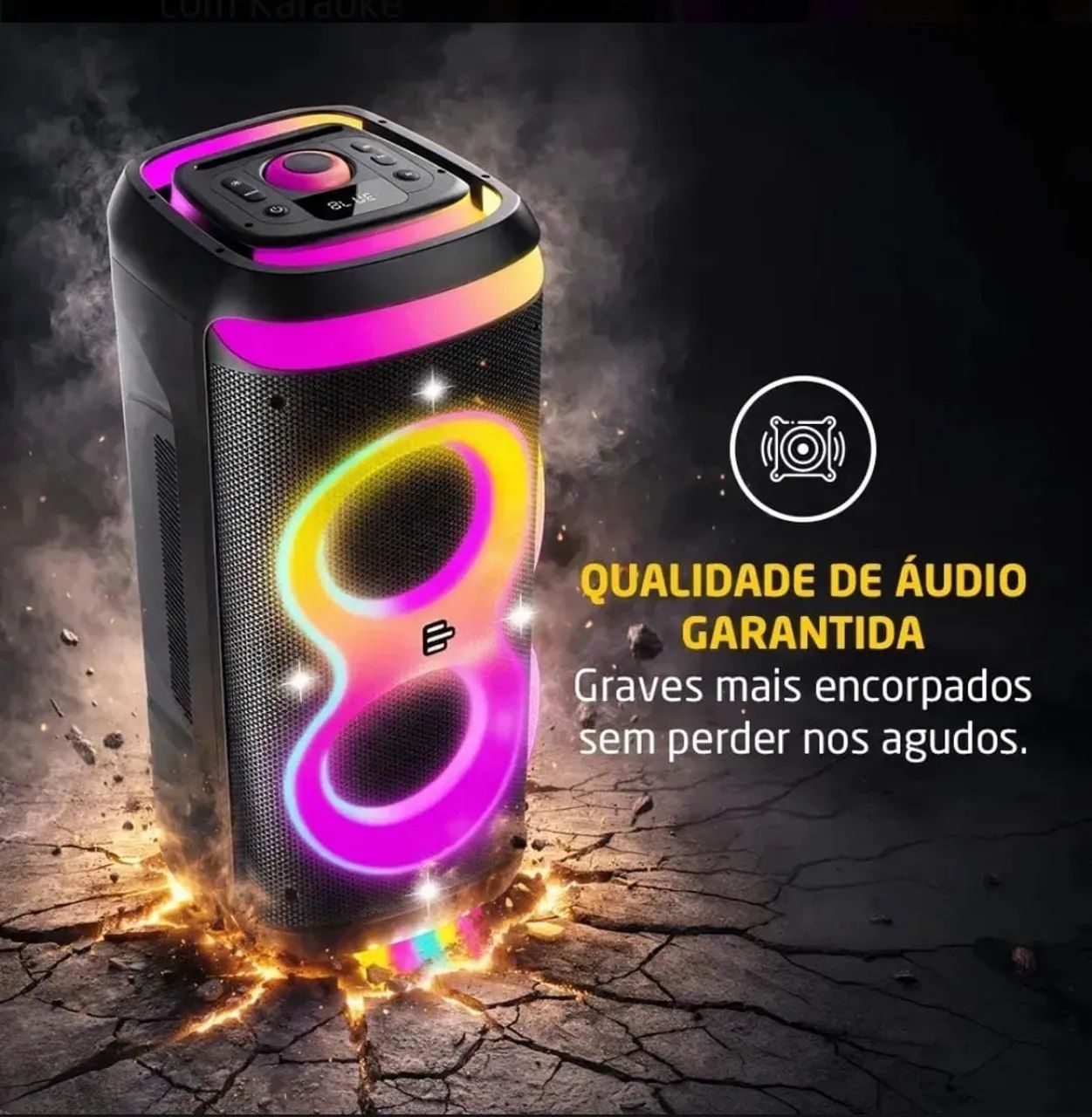 Caixa de som PULSE SP-511, Double 8, PULSEBOX 3, 1400w RMS, bluetooth 5.3.