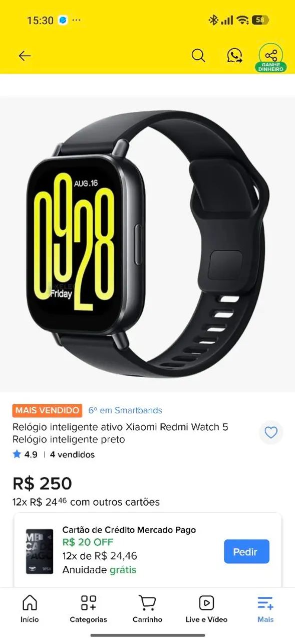 RELÓGIO REDMI WATCH 5 ACTIVE - Foto 5