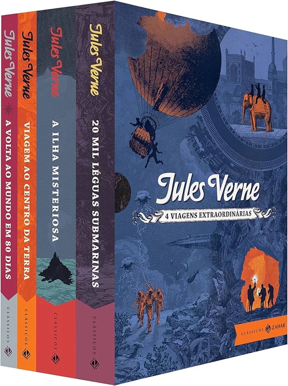 BOX JÚLIO VERNOS EDIÇÃO ILUSTRADA E COMENTADA CAPA DURA - Foto 2