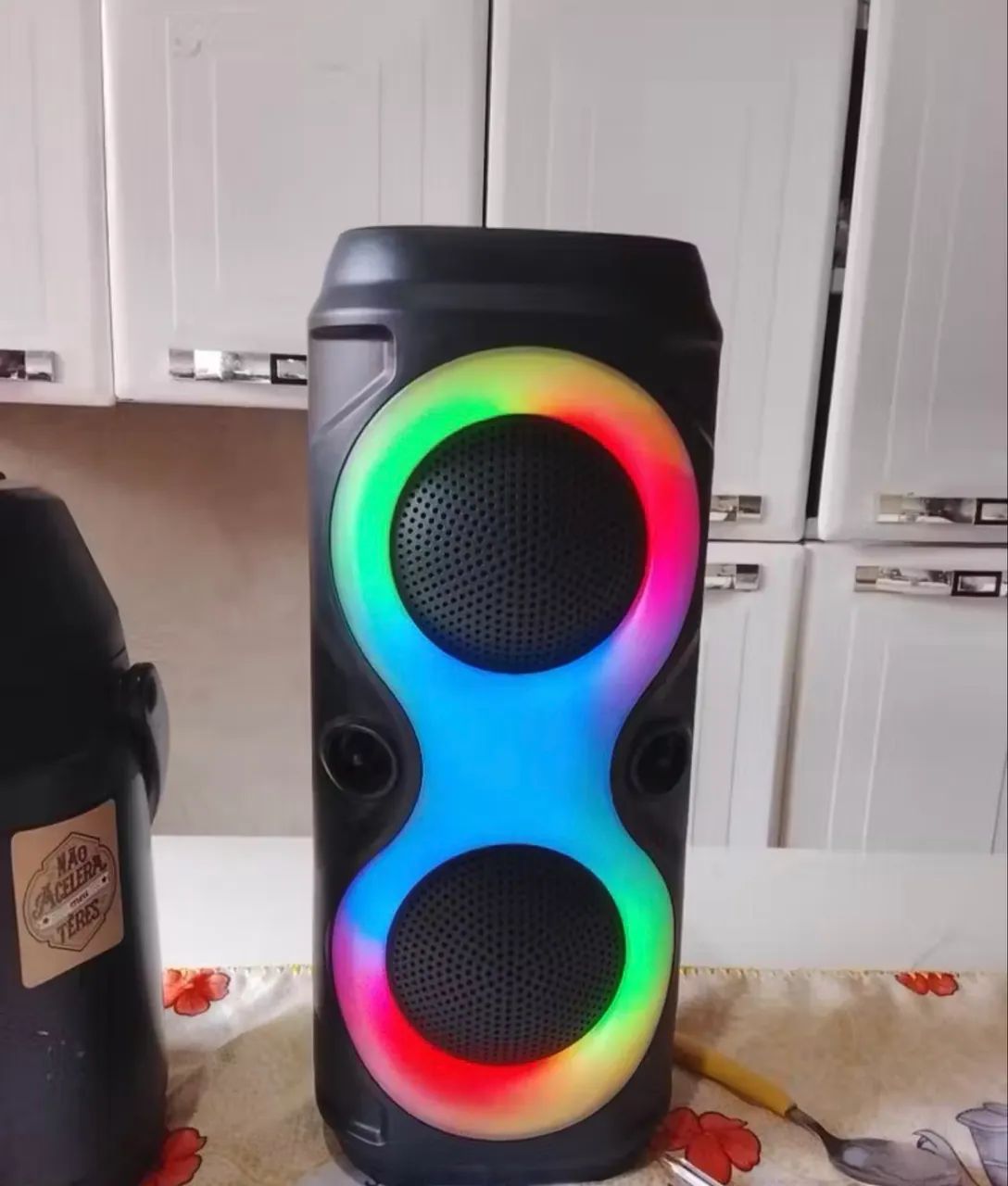 Caixa de som Bluetooth Com Led RGB Portátil USB FM TWS - Foto 3