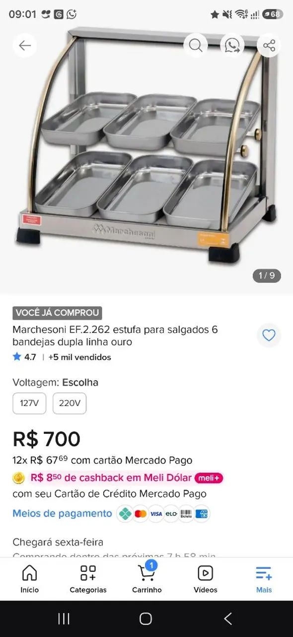 Estufa quente semi nova