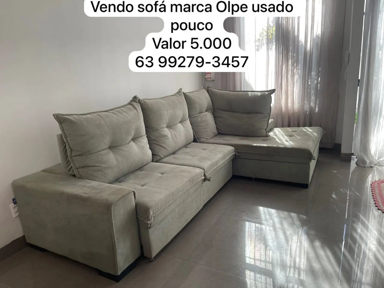 Vendo sofá marca olpe 3.20 por 2.00 usado pouca vezes  - Foto 2