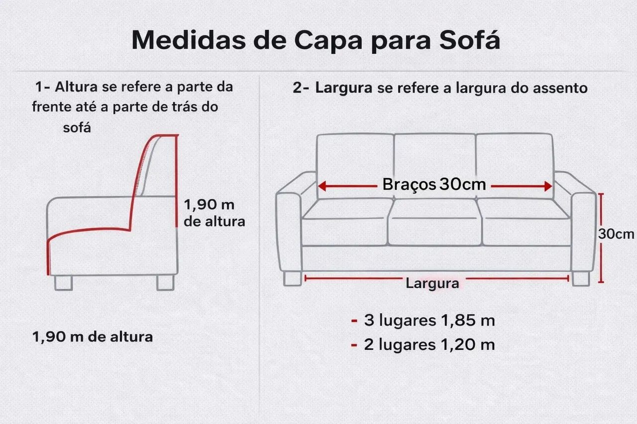 Capa para sofá 2 e 3 lugares tecido elanca  - Foto 3