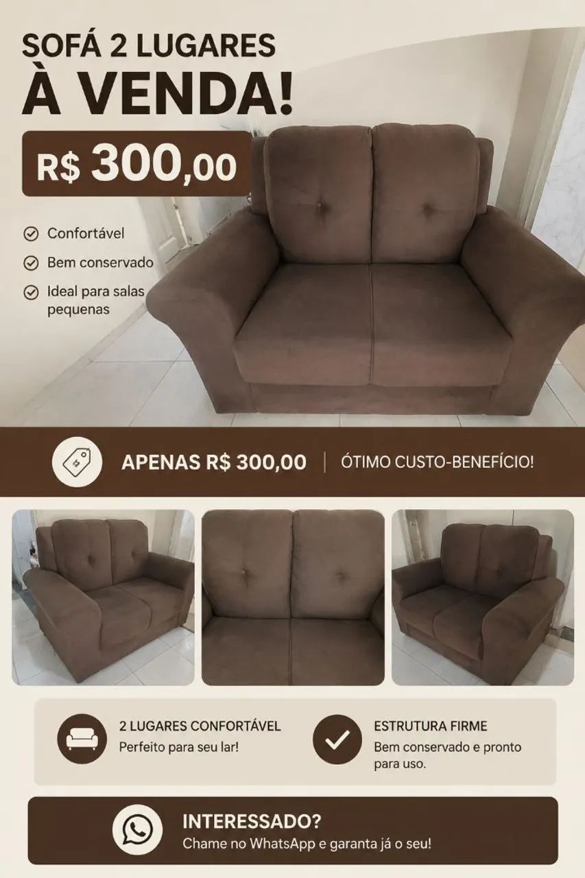 Sofá 2 lugares 