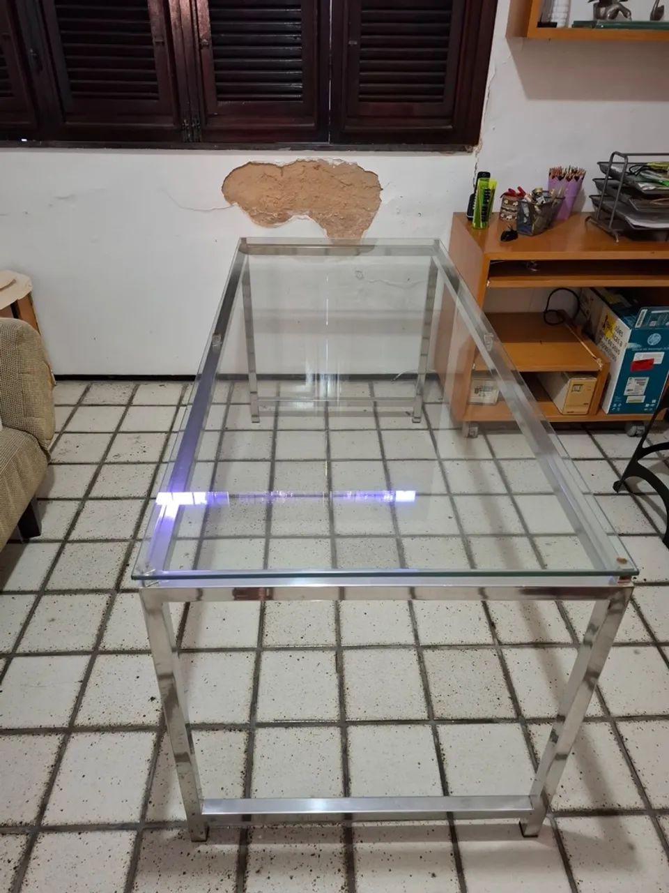 Mesa de inox + Vidro