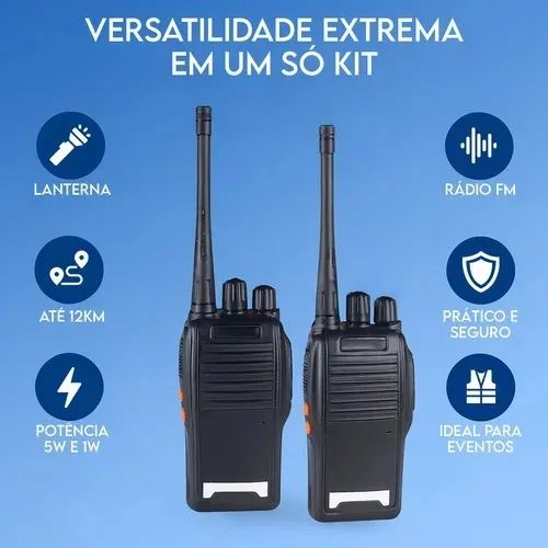 Kit 8 Rádios Comunicadores Baofeng 777s Walkie Talkie Profissional UHF - Foto 2