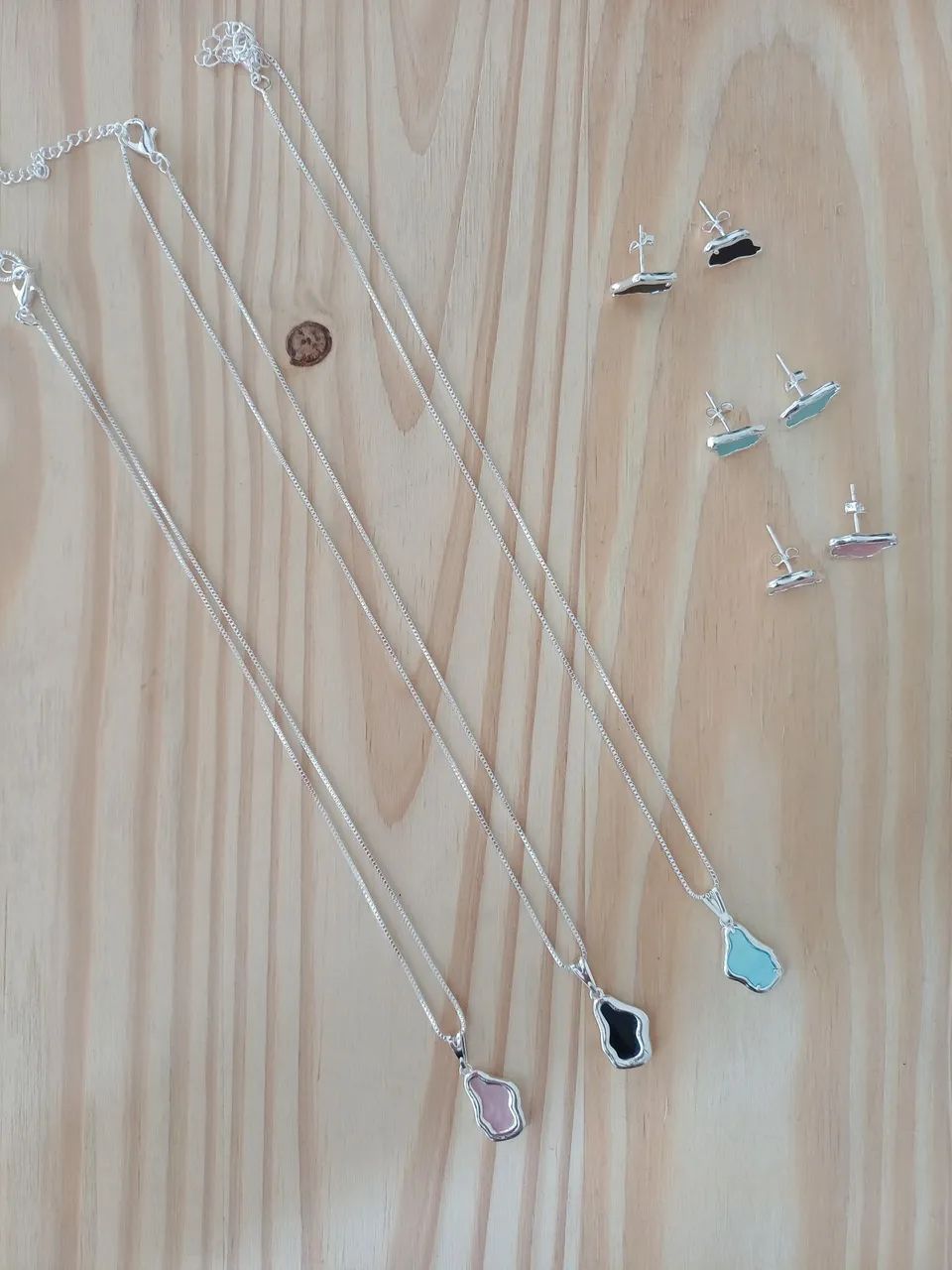 Conjunto Cordão Brincos Folheados 
