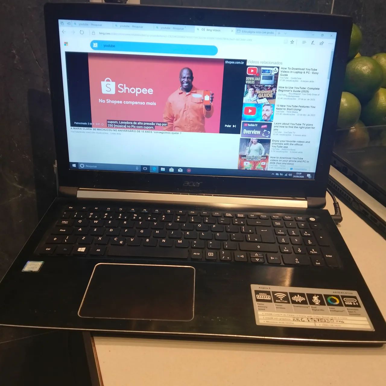 Notebook i5 sétima geração 