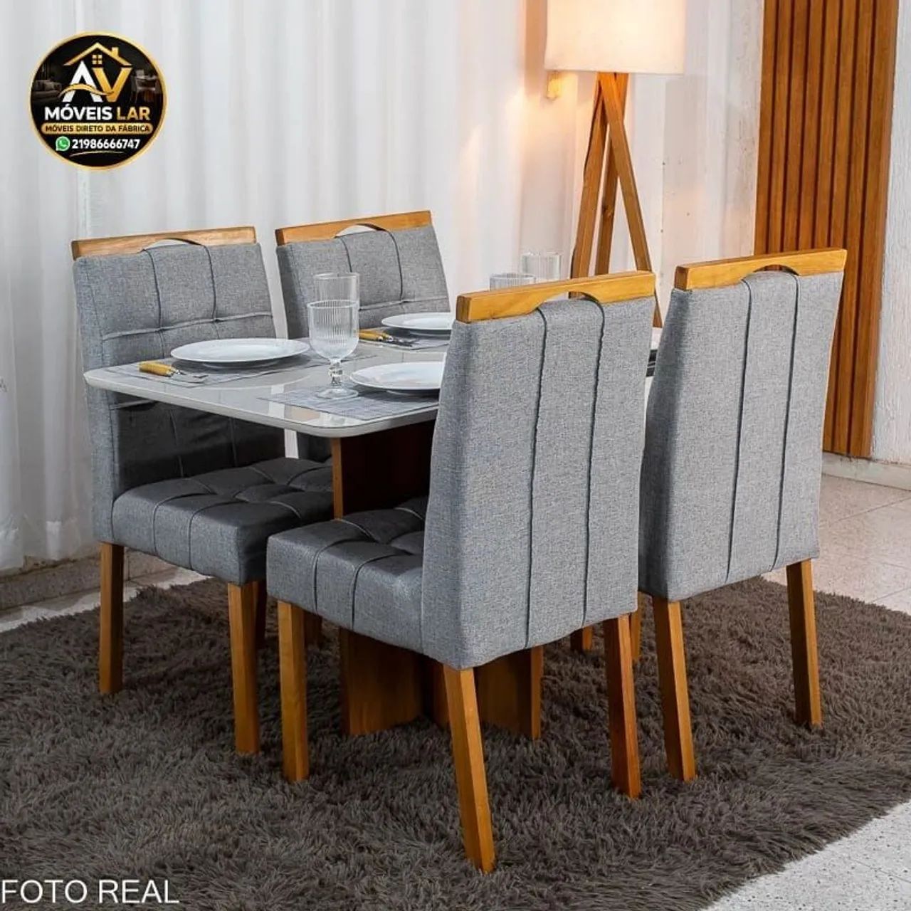 Mesa de jantar com tampo de vidro  - Foto 3