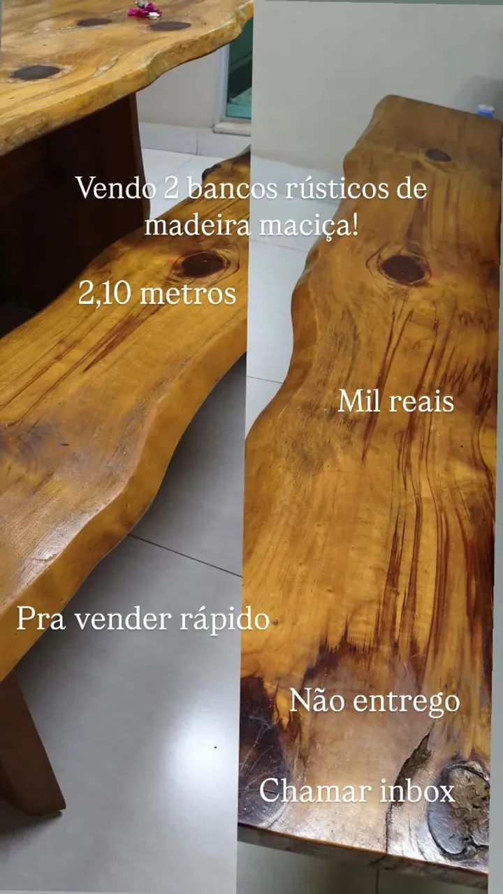 Bancos de madeira maciça