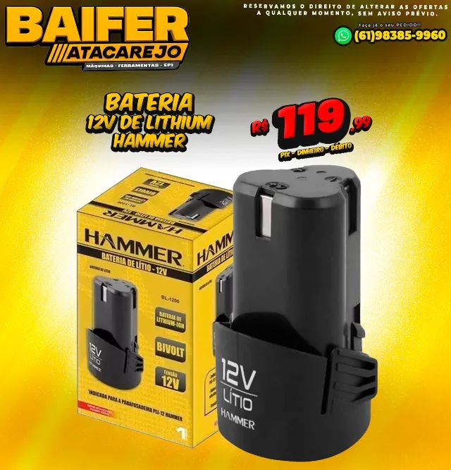 Bateria 12v de Lithium Hammer