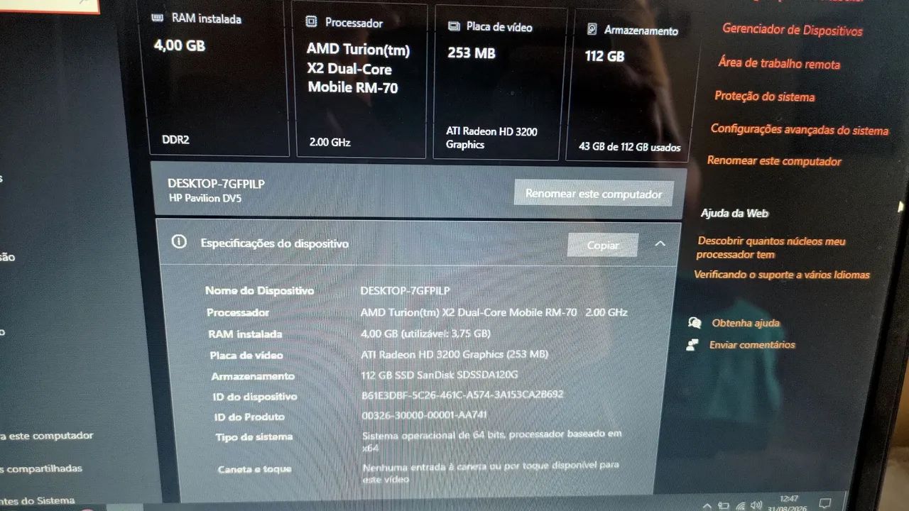 Notebook HP Pavillion DV5 Usado<br><br> - Foto 4